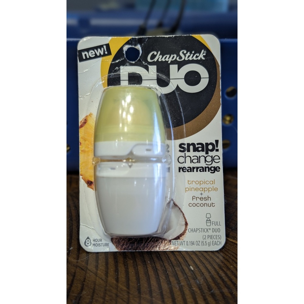 RARE ChapStick DUO Tropical Pineapple + Fresh Coconut Discontinued. New